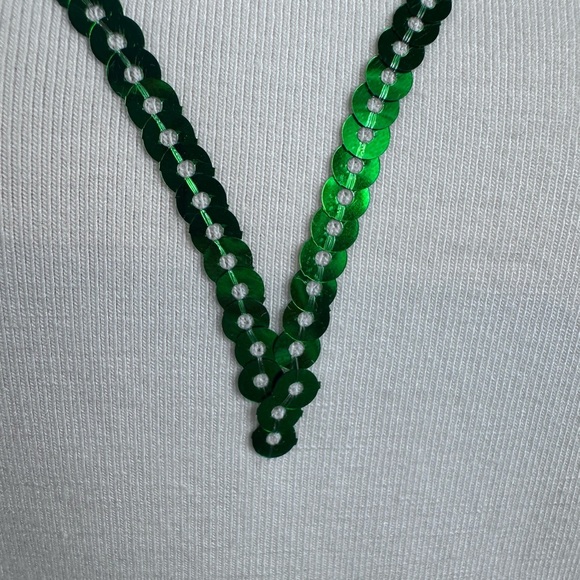 Apt. 9 Off-White top with green Sequin Shamrock size large - Picture 8 of 9